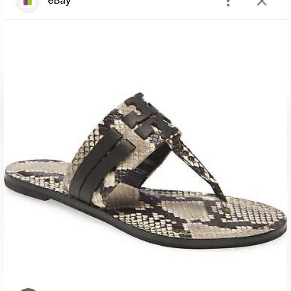Tory Burch Leigh Snakeskin print Sandals, size 7.5, Like New!!